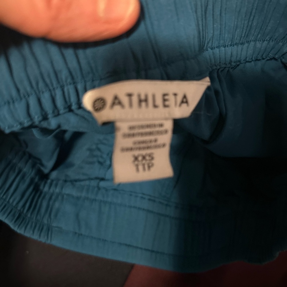 Athleta Highlands pant women’s teal wide leg high rise travel pants - Picture 3 of 9